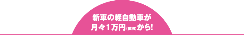 新車の軽自動車が 月々1万円（税別）から！